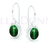 Silver & Malachite Earrings