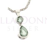 Silver & Green Amythest Pendan