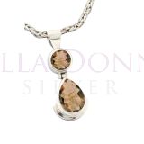 Silver & Smokey Qtz Pendant