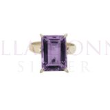 Silver & 10x14 Amethyst Ring