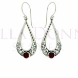 Silver & Garnet Fili Earrings