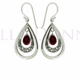 Silver & Garnet Earrings
