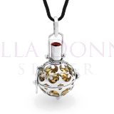 Garnet Silver Lace Locket HB