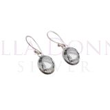 Silver & Oval Clear Qtz ERs