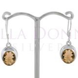 Silver & SQ Round Earrings