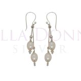 Silver & Rice Pearl Earrings