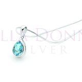 Silver & Blue Topaz Pear Pend