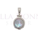 Silver & Grey Coin Pearl Pend