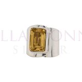 Silver & 10x14 Citrine Adj Rin