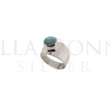Silver & 8mm Turq Adj Ring