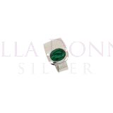 Silver & 7x9 Oval Malachite Rg