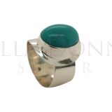 Silver & 12x16 O Turq Adj Ring