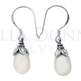 Silver & Pearl Drop Earrings