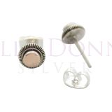 Silver & 18ct Rose Gold Studs