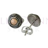 Silver & 18ct RG Filigree Stud