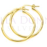 14ct YG Flashed Hoops 40x1.5