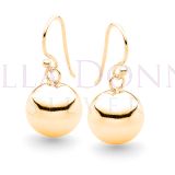 14ct YG Flashed 10mm Ball ERs