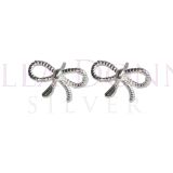 Sterling Silver Tiny Bow Studs