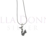 Silver Saxophone Pendant