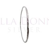 Silver 2x65mm Dimpled Bangle