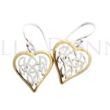 Silver & YG Fili Heart Earring