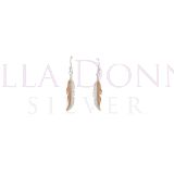 Silver & RG Feather Earrings