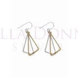 Silver & YG 2 Triangle Earring