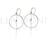 Silver Round & Rod Earrings