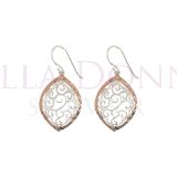 Silver & RG Filigree Earrings