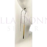 Silver YG Rod Thread Earrings