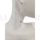 Silver Heart Drop Earrings