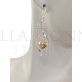 Silver YG Heart Twist Drop ERs