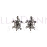 Silver Sea Turtle Studs