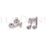 Silver Beam & Clef Studs