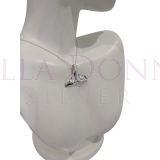 Silver Large Whale Tail Pendan