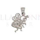 Silver & MOP Bee Pendant