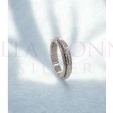 Silver Dimpled Spinner Ring