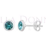 Silver & Aqua Swarovski Studs