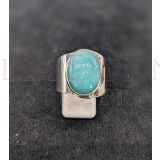 Silver & 12x16 Amazonite Ring