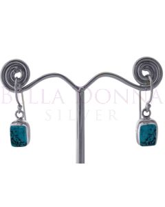 Silver & 5x7 Turq Earrings