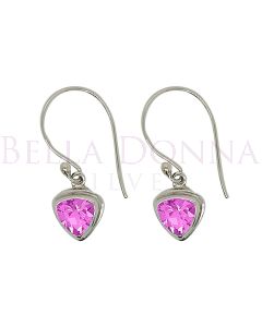 Silver & Trillion Amethyst Earrings