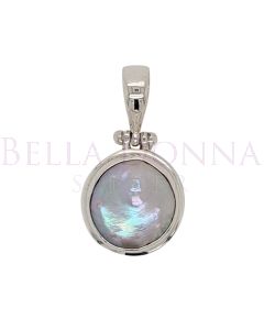 Silver & Grey Coin Pearl Pend