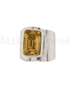 Silver & 10x14 Citrine Adj Rin