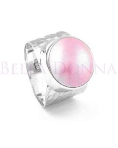 Silver & Pink Mabé Pearl Ring