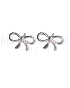 Sterling Silver Tiny Bow Studs