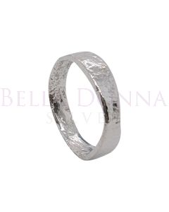 Silver 5mm Flat Dimpled Ring