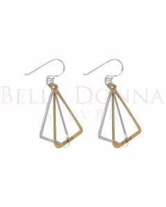 Silver & YG 2 Triangle Earring