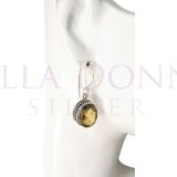 Silver & Oval Citrine Fili ERs