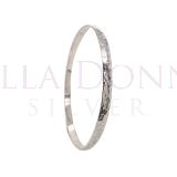 Sterling Silver 65x5m Solid Hammered Bangle