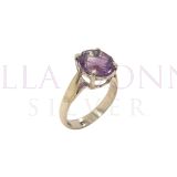 Silver & 10x14 Amethyst Ring